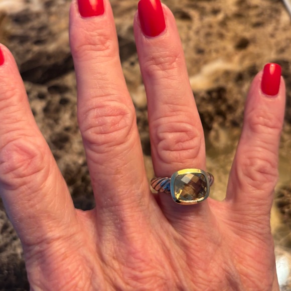 DAVID YURMAN CHAMPAGNE CITRINE GOLD & SILVER PETITE RING - Picture 4 of 4